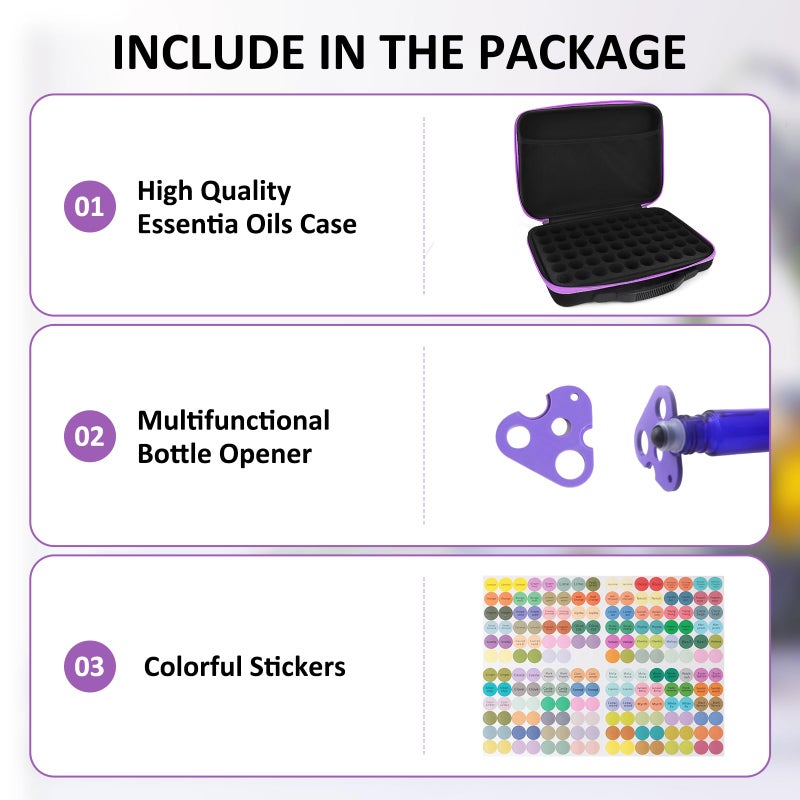 Esoes 60 Bottle Essential Oil Storage Organizer Carrying Case  Essential Oils Holders Organizer Carrying Case Essential Oil Bag Holds 5ml 10ml 15ml Bottle for doTerra Young Living Oils  Christmas Gifts - Image 2
